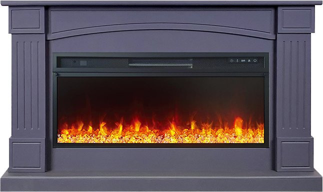 Каминокомплект Boston 42 SFT (Разборный) - Серый графит с очагом Vision 42 LED