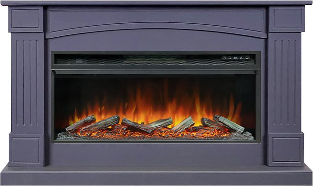 Каминокомплект Boston 42 SFT (Разборный) - Серый графит с очагом Vision 42 LOG LED