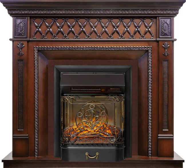 Каминокомплект Alexandria - махагон коричневый антик с очагом Majestic FX M Black RC